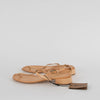 Burberry Beige Leather T-Bar Flat Sandals