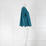 Merlette Turquoise Cotton Smock Sleeve Top