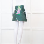Marni Green Leaf Print A Line Mini Skirt