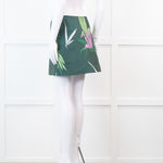 Marni Green Leaf Print A Line Mini Skirt