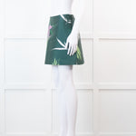 Marni Green Leaf Print A Line Mini Skirt