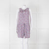 Ridley Purple Blue Floral Silk Sleeveless Playsuit
