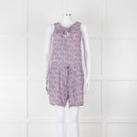 Ridley Purple Blue Floral Silk Sleeveless Playsuit