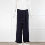 Joie Cream And Navy Wide Leg Trousers