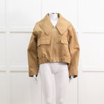 Ganni Beige Heavy Twill Wide Collard Jacket