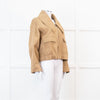 Ganni Beige Heavy Twill Wide Collard Jacket