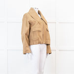 Ganni Beige Heavy Twill Wide Collard Jacket