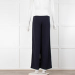 Joie Cream And Navy Wide Leg Trousers
