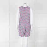 Ridley Purple Blue Floral Silk Sleeveless Playsuit