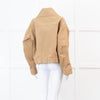 Ganni Beige Heavy Twill Wide Collard Jacket