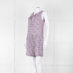 Ridley Purple Blue Floral Silk Sleeveless Playsuit
