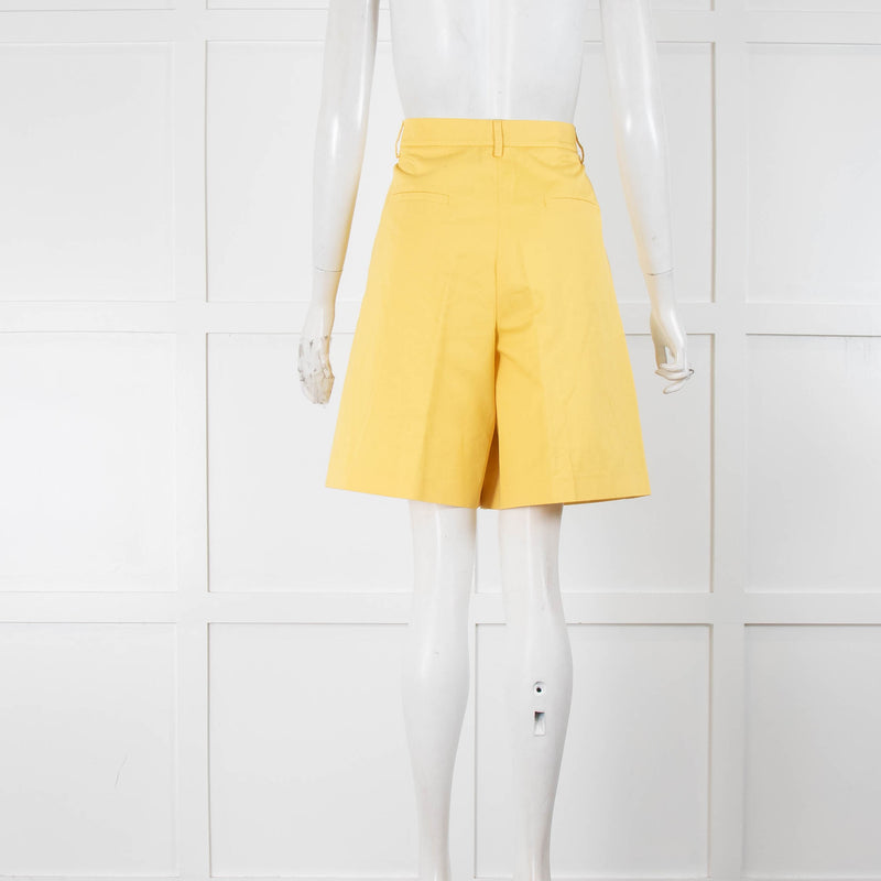 Weekend Max Mara Yellow Cotton Linen Mix Shorts