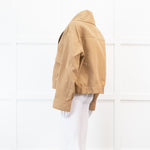 Ganni Beige Heavy Twill Wide Collard Jacket