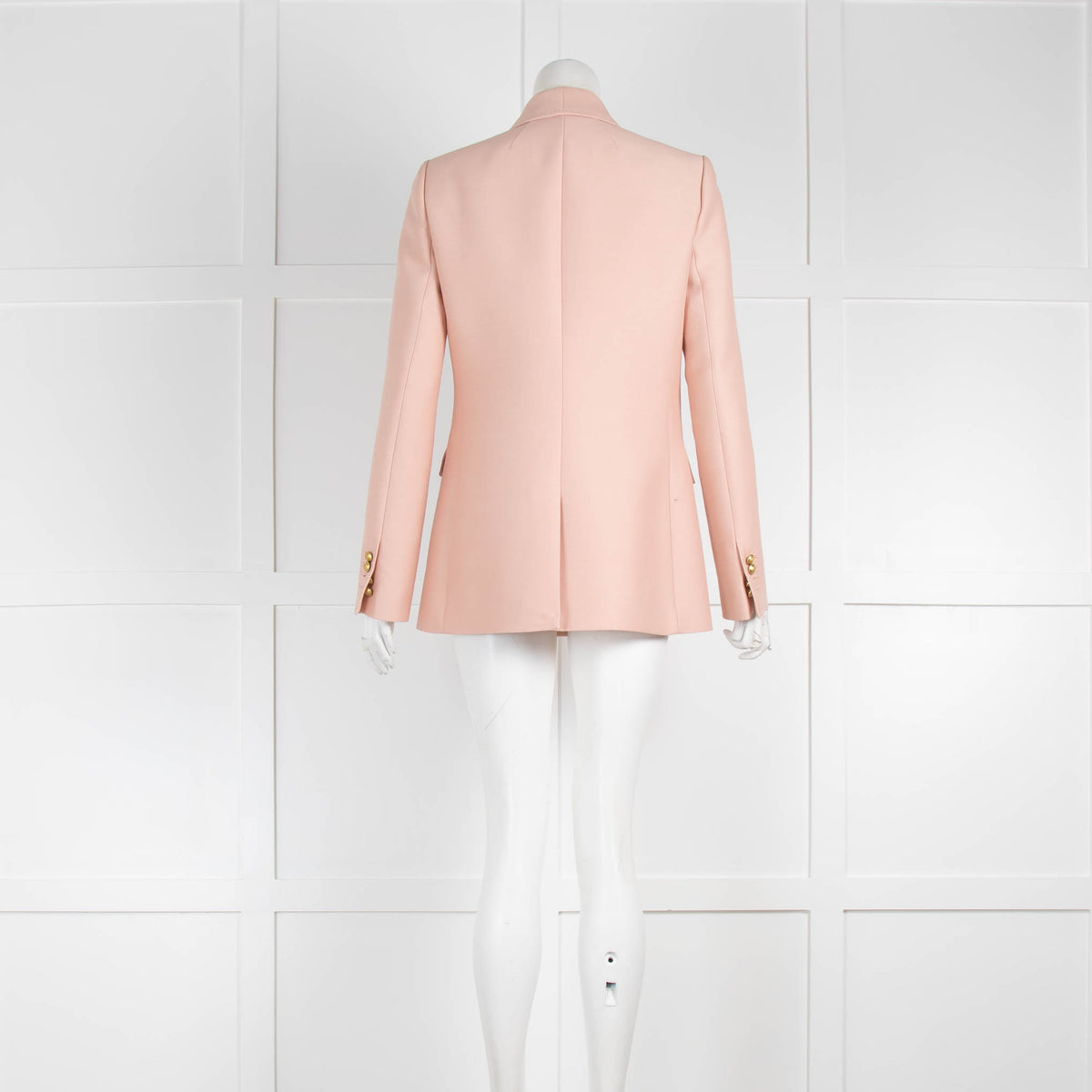 J Crew Pink Wool Silk Blazer with Gold Buttons