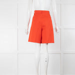 Weekend Max Mara Hot Orange Cotton Linen Mix Shorts