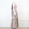 Joslin Juliet Brown Check Tiered Ruffle Maxi Dress