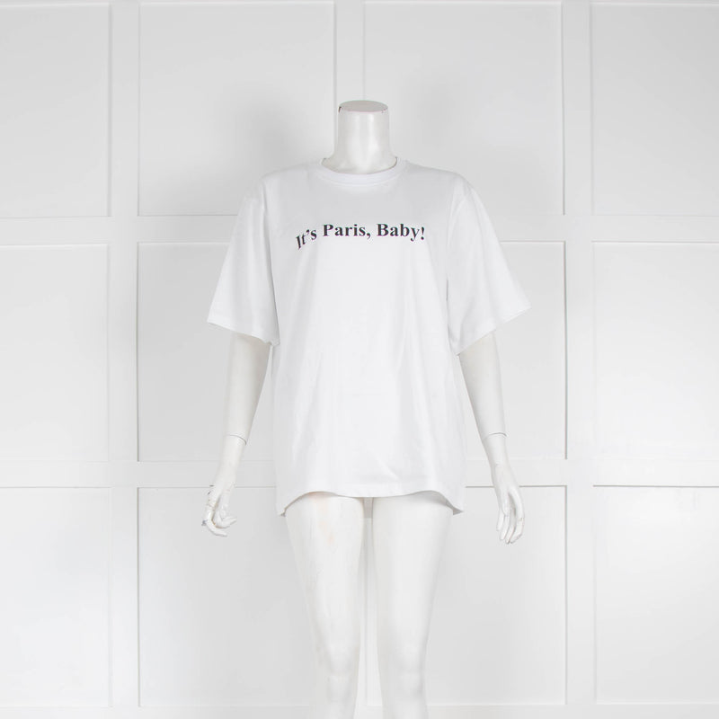 Victoria Beckham White Slogan Short Sleeve T Shirt
