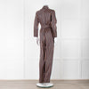 MIH Black Bronze Striped Long Sleeve Belted  Jumpsuit