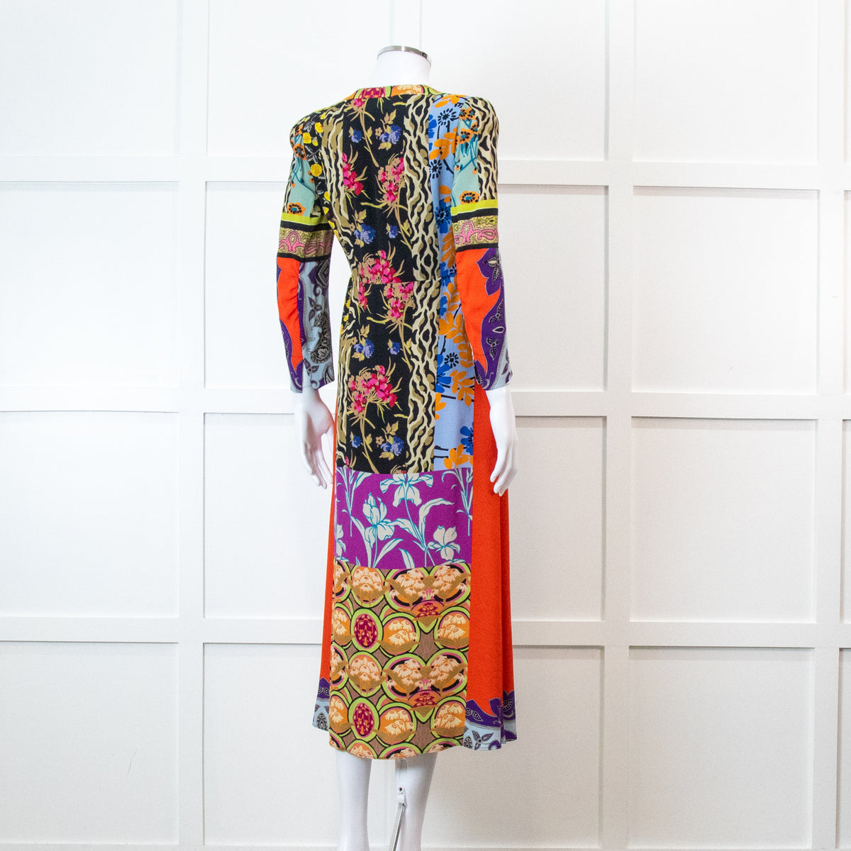 Etro Multi Colour Floral Red Side Panel Dress