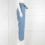 Current Elliott Blue Denim High Waist Belted Jeans