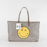 Anya Hindmarch I am a Plastic Bag Wink Zipped Pebble Tote Recycled Canvas