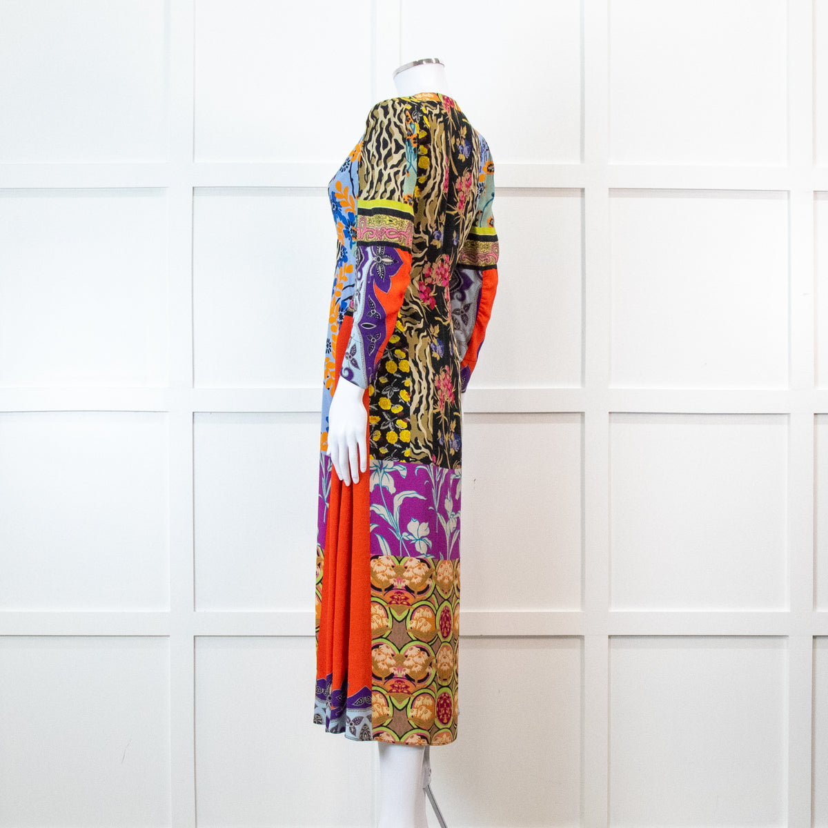 Etro Multi Colour Floral Red Side Panel Dress