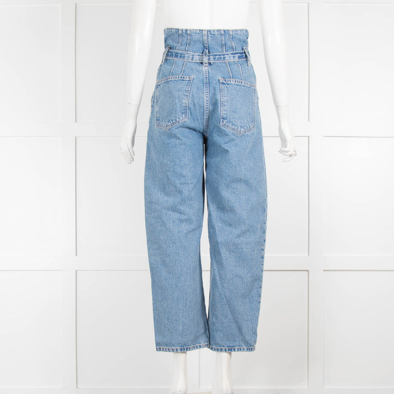 Current Elliott Blue Denim High Waist Belted Jeans