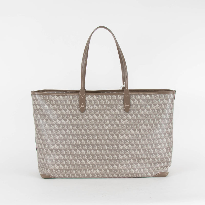 Anya Hindmarch I am a Plastic Bag Wink Zipped Pebble Tote Recycled Canvas