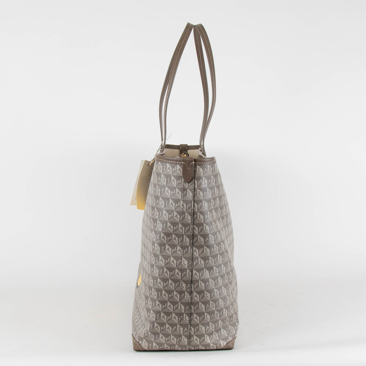 Anya Hindmarch I am a Plastic Bag Wink Zipped Pebble Tote Recycled Canvas