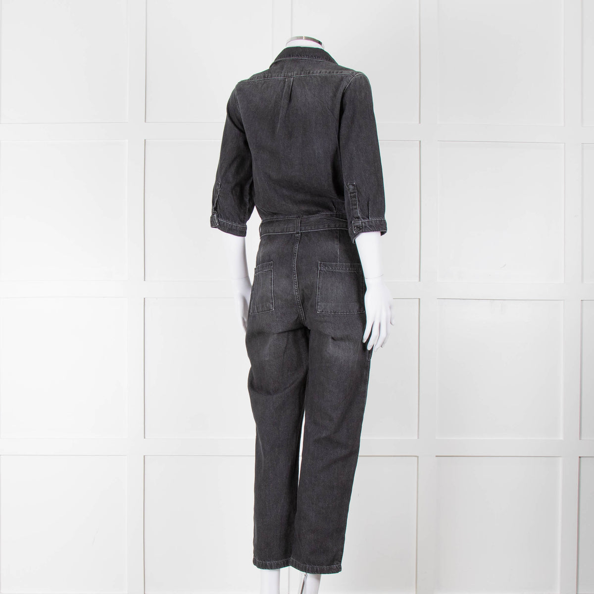 Ba&sh Black Denim Belted Jumpsuit