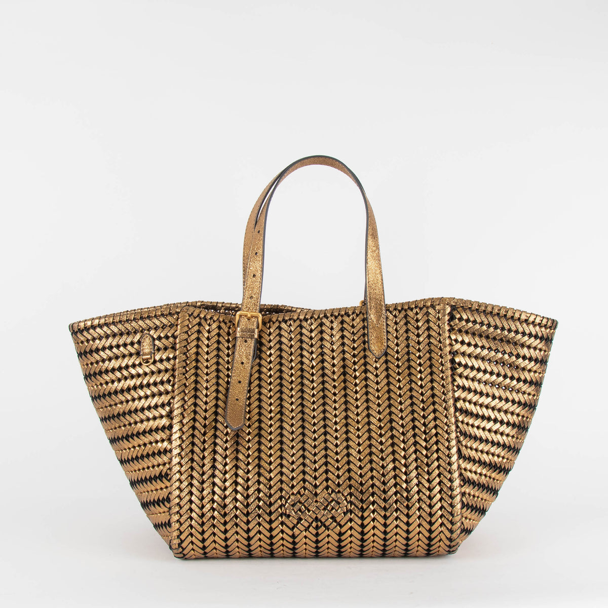 Anya Hindmarch Neeson Square Metallic Bronze Tote