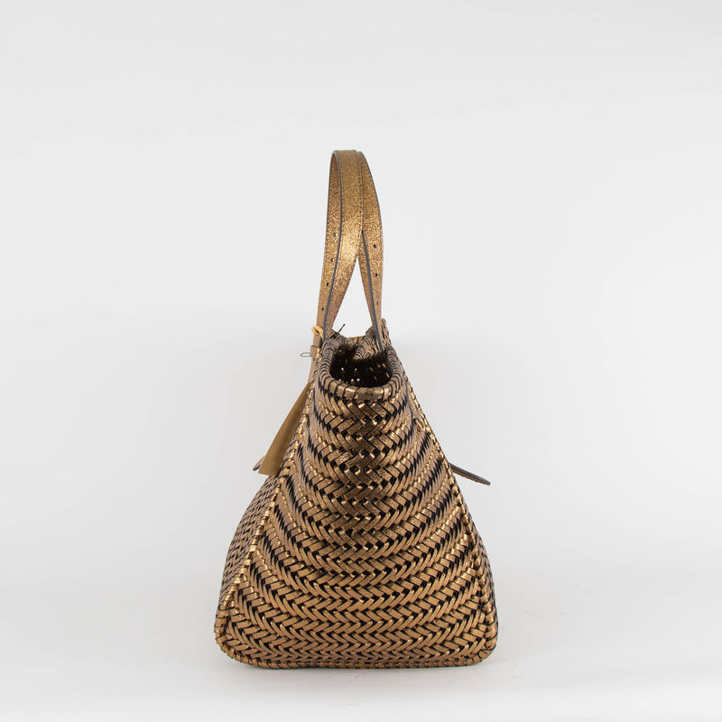 Anya Hindmarch Neeson Square Metallic Bronze Tote