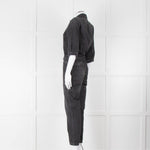 Ba&sh Black Denim Belted Jumpsuit