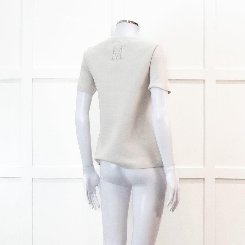 S Max Mara Cream Heavy Cotton T Shirt