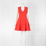 MSGM Coral Sleeveless Raw Edge Fit and Flare Short Dress