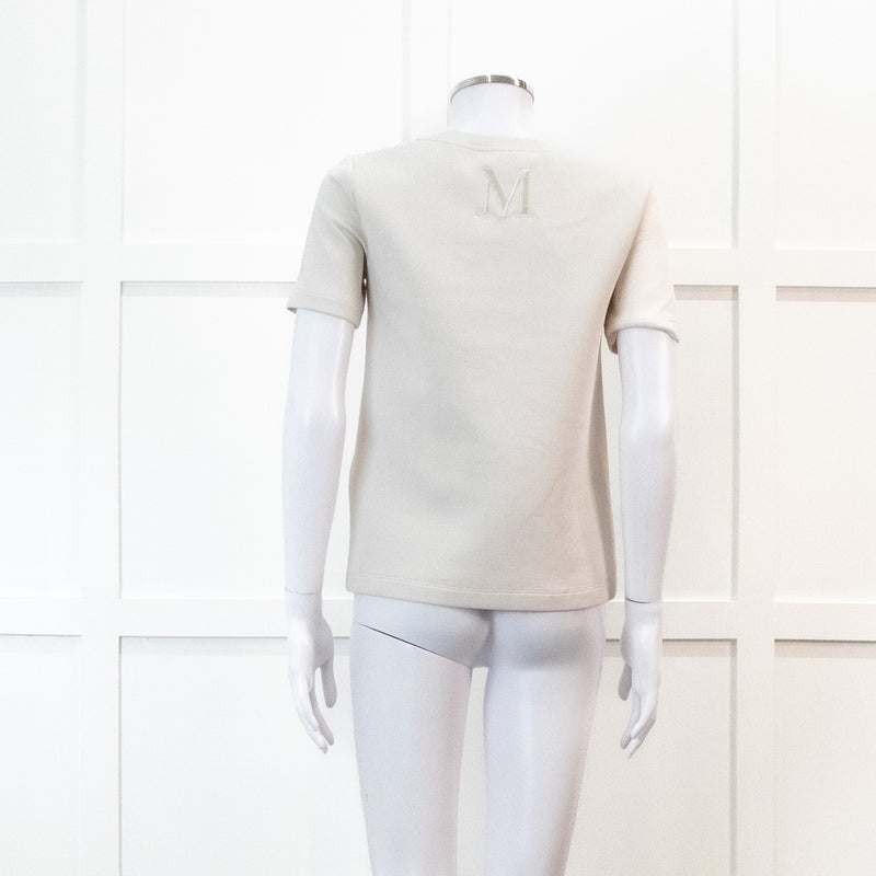S Max Mara Cream Heavy Cotton T Shirt