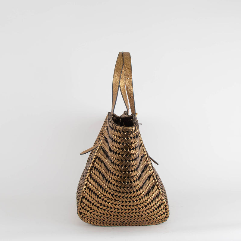 Anya Hindmarch Neeson Square Metallic Bronze Tote