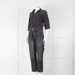 Ba&sh Black Denim Belted Jumpsuit