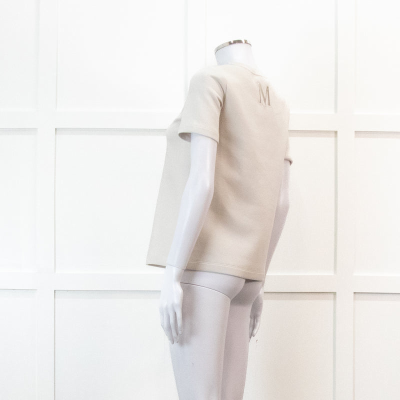 S Max Mara Cream Heavy Cotton T Shirt