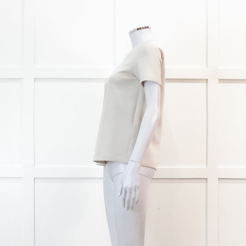 S Max Mara Cream Heavy Cotton T Shirt