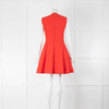 MSGM Coral Sleeveless Raw Edge Fit and Flare Short Dress