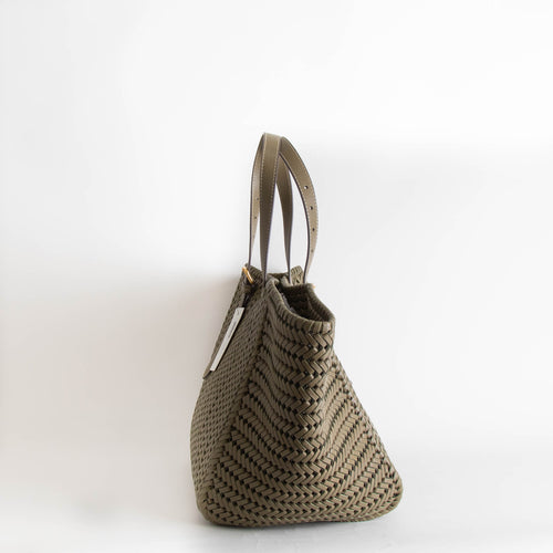 Anya Hindmarch Neeson Khaki Square Leather Tote