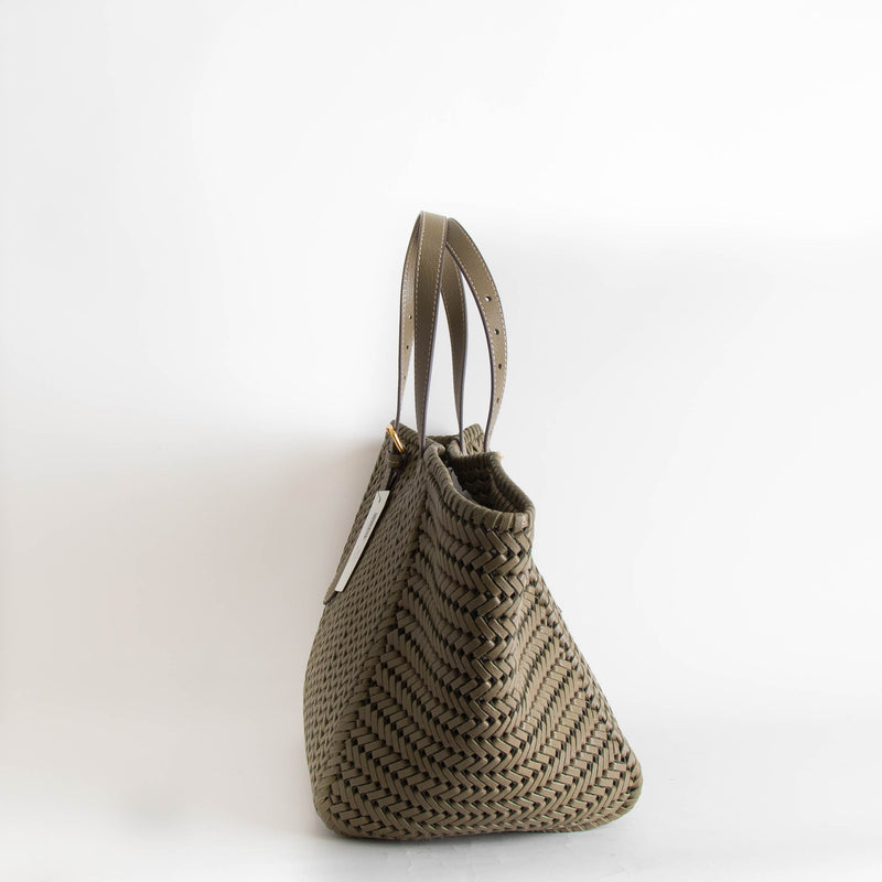 Anya Hindmarch Neeson Khaki Square Leather Tote