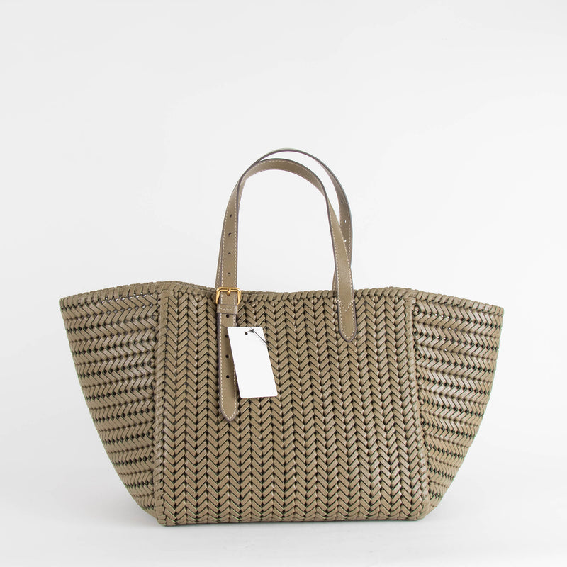 Anya Hindmarch Neeson Khaki Square Leather Tote