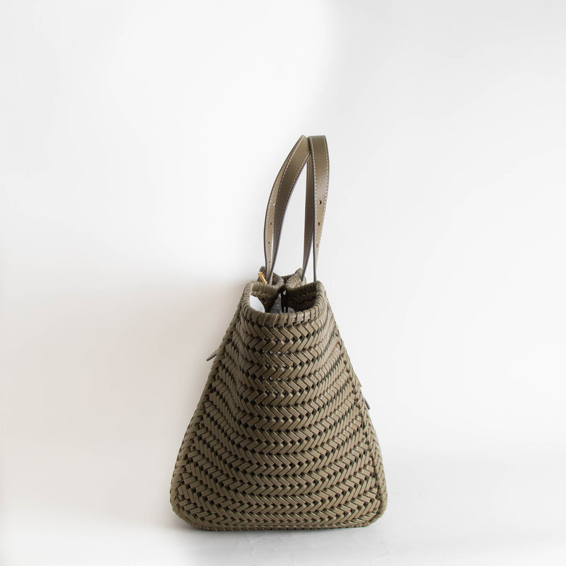 Anya Hindmarch Neeson Khaki Square Leather Tote