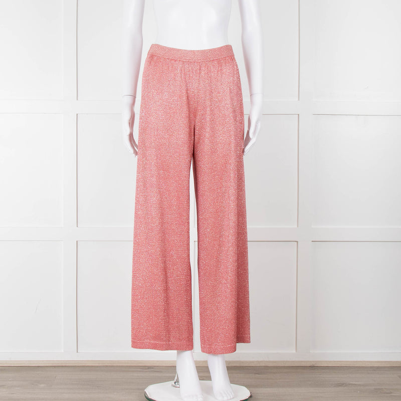 Missoni Coral Silver Lurex Wide Trousers