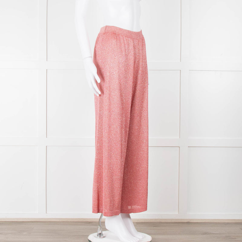 Missoni Coral Silver Lurex Wide Trousers