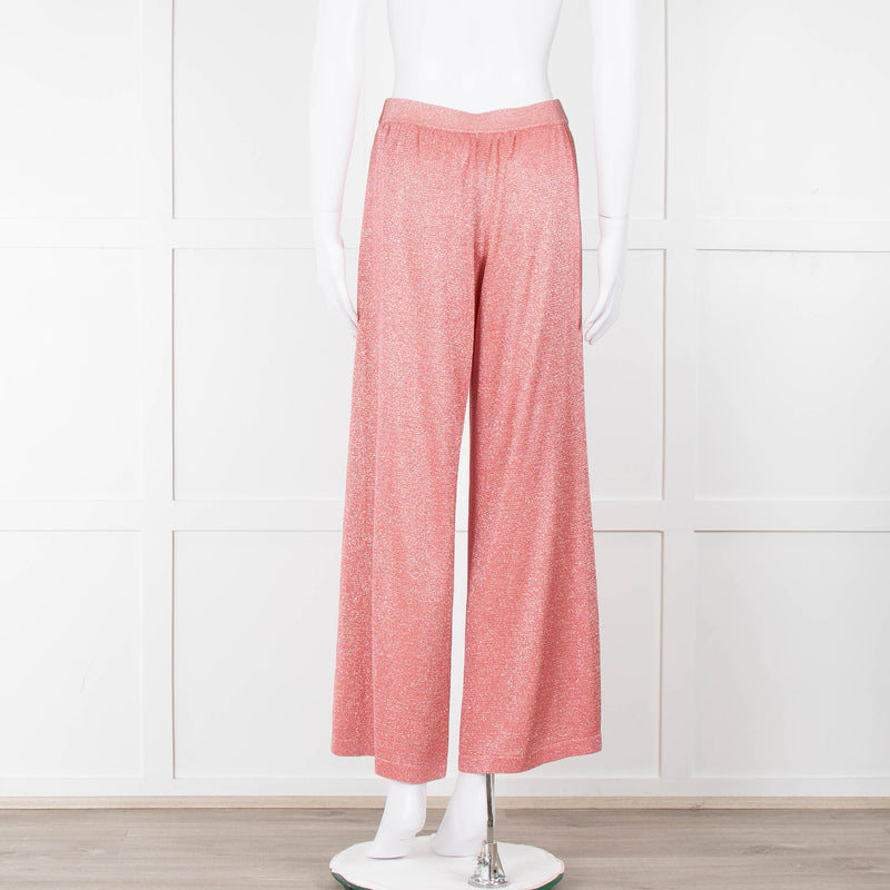 Missoni Coral Silver Lurex Wide Trousers