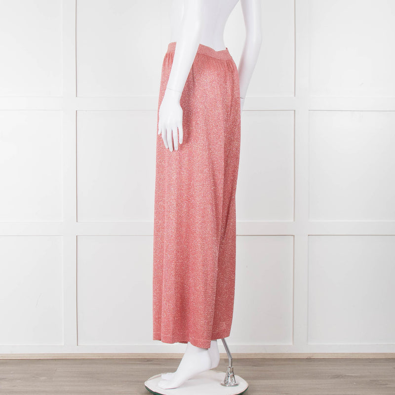 Missoni Coral Silver Lurex Wide Trousers