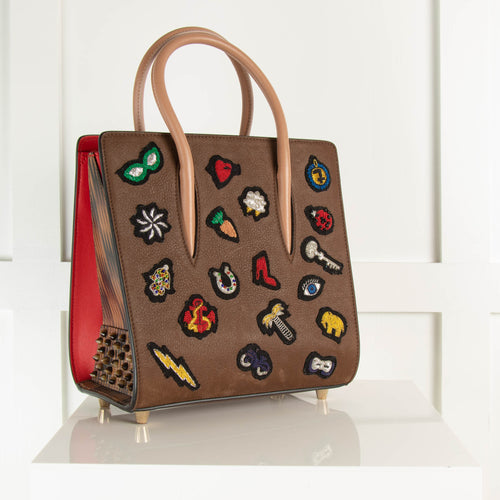 Christian Louboutin Brown Nubuck Paloma Patch Bag